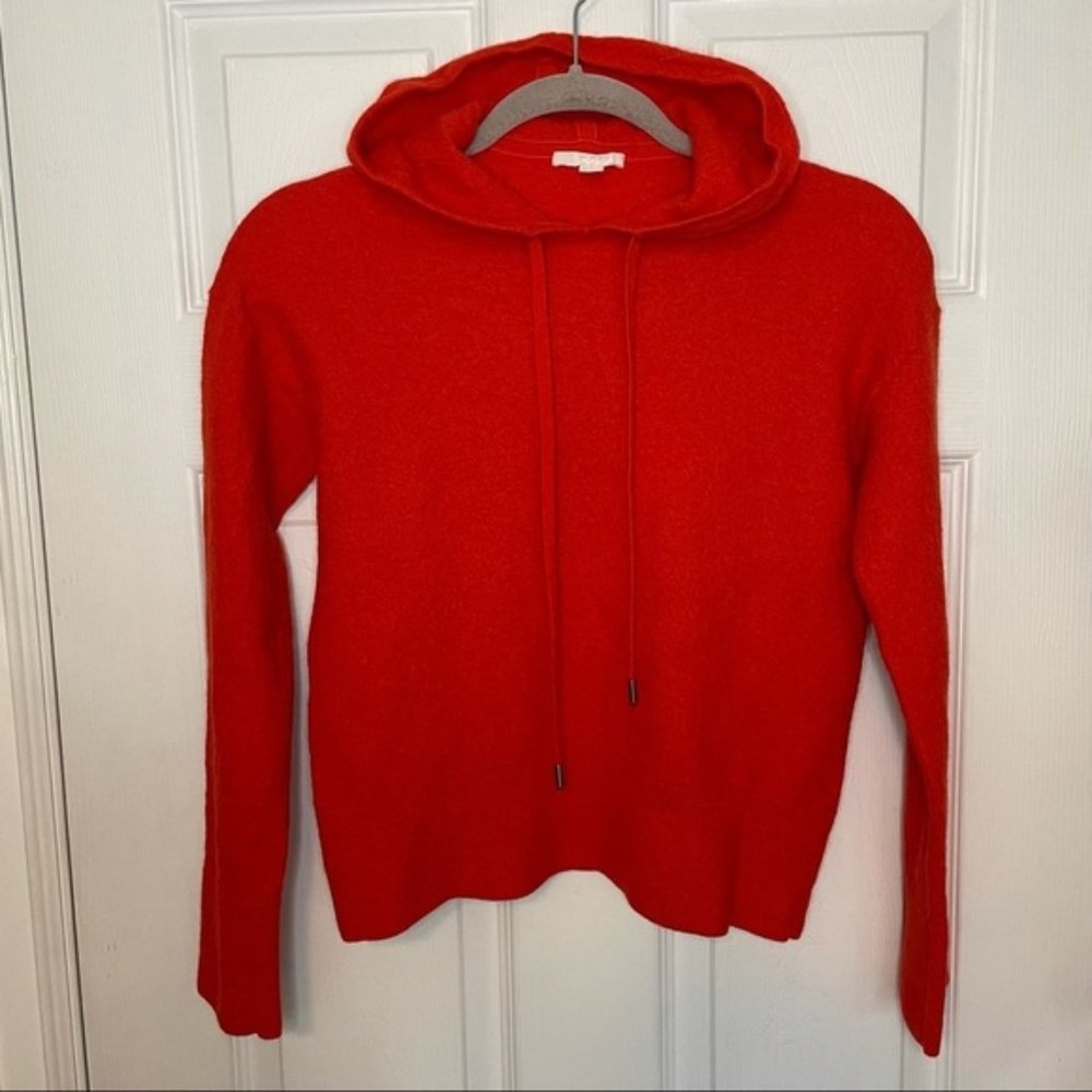 COS 100% Wool Red Hooded Pullover Cozy Sweater XS